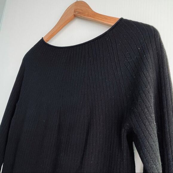 Vince. Wool blend scoop neck long sleeve sweater dress ribbed black size XS - Picture 10 of 10